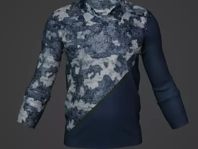 Military Soldier Clothing T-shirt Low-poly 3D model 21