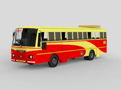 KSRTC Bus model Low-poly 3D model