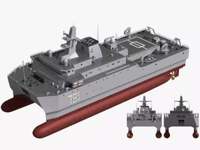 Chinese Navy 927 marine acoustic surveillance ship PLA Navy  3D model