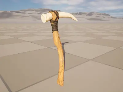 Pickaxe Low-poly 3D model 3