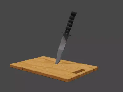 Low poly combat knife Free low-poly 3D model