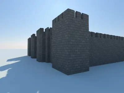 Medieval Castle Low-poly 3D model 10
