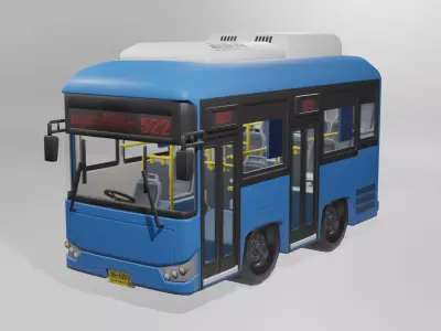 Thai NGV Bus Cartoon 3D model 3D model