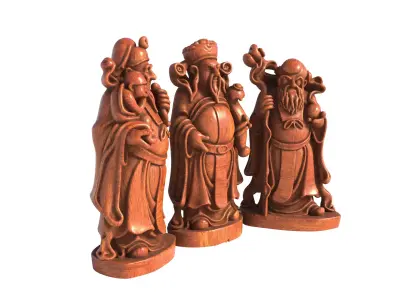 Fu Lu Shou Low-poly 3D model