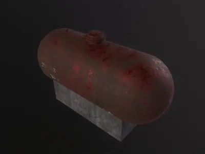 Rusty Oil Tank 3D Model Low-poly 3D model