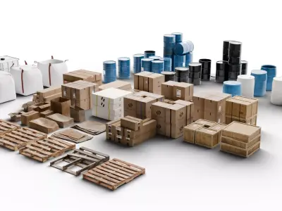 Box and Cargo Pack Low-poly 3D model