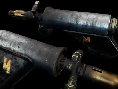 Blowtorch pneumatic air gun Low-poly 3D model