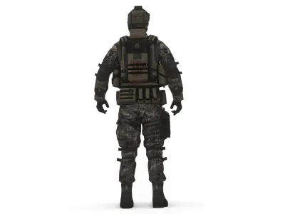 Elite Military Soldier 3D Model Realistic Rigged Character  Low-poly 3D model