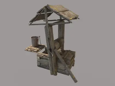 Wooden Water Well 3D model purchase