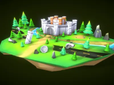 VIASS Island Medieval Low-poly 3D model