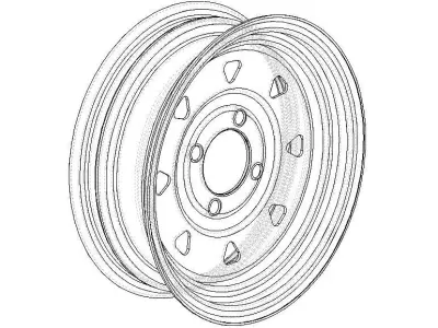 12 inch x 4 inch Trailer Wheel 3D model