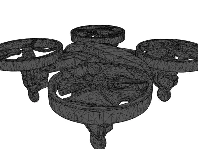 Futuristic Targeting Drone with Red Lens 3D model
