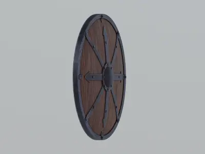 Wooden shield Low-poly 3D model