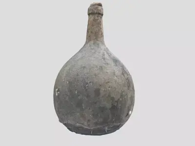 Old wine bottle Low-poly 3D model