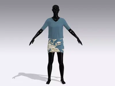 Woman Cloth Dress Low-poly 3D model