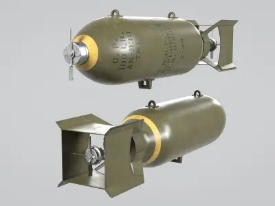 AN-M30 100 lb Bomb Low-poly 3D model