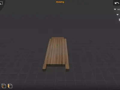 Wood road with texture  3D model