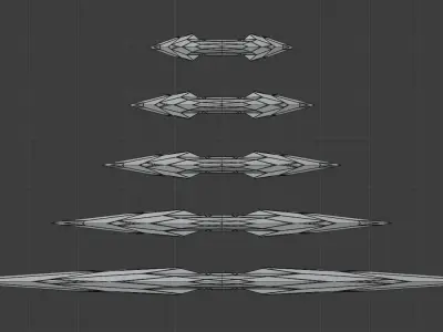Futuristic Cubic Silver Weapons Low-poly 3D model