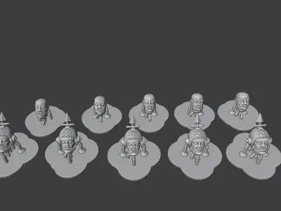 Hive-City Guard Blooded and Cultist Kill Team Bits 3D print model