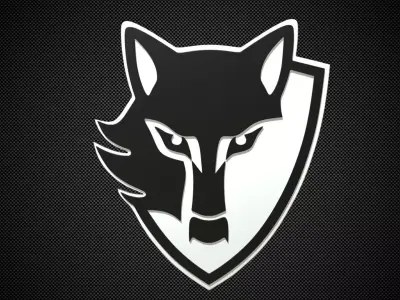 e wolf logo 3D model