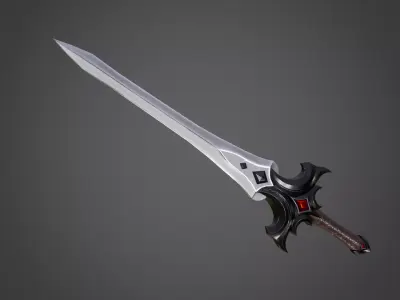 Fantasy dark sword Low-poly 3D model