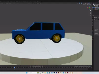 Stylized Low Poly SUV Car 3D Model  Game Ready   Vehicle Low-poly 3D model