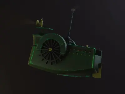 Cartoon ship - boat Low-poly 3D model