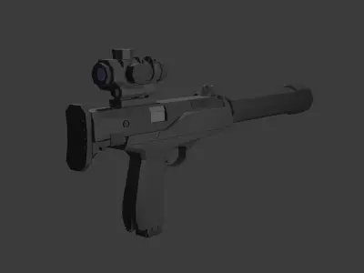 AEK-919 K lowpoly stylized model Low-poly 3D model