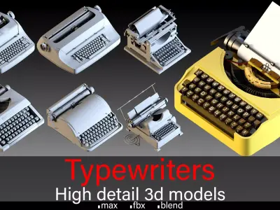 Vintage Typewriter Collection- 3D Models 3D model