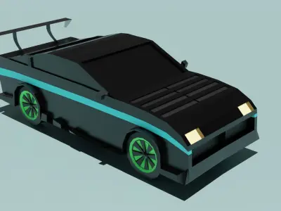 High Graphic Loly Poly Car Model free download Free low-poly 3D model