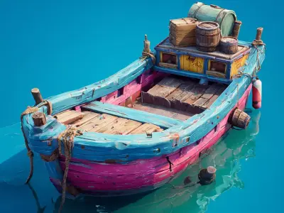 Stylized Boats  3D model
