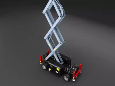 Scissor Lift - Game Ready PBR - 3 LODs 3D model