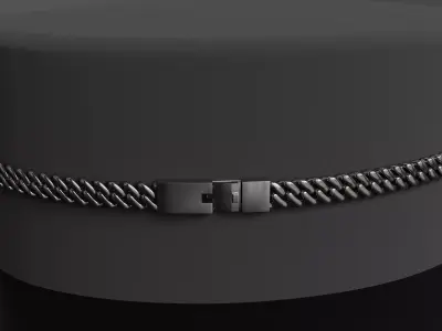Photorealistic Cuban Bracelet Model With a Box Clip 3D model