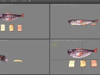 Cartoon fish Low-poly 3D model 3