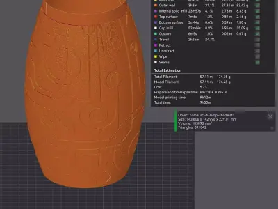 Sci fi Lamp Shade STL file  no supports 3D print model