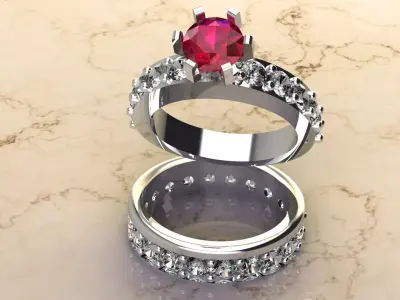 Solitaire Engagment Ring  3D print model