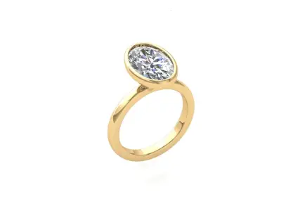 Oval Solitaire Ring  3D print model purchase