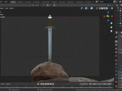 Excalibur sword 3D model
