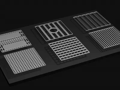 Set of grates plate 3D model