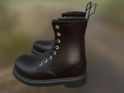 Low Poly Leather Shoes Low-poly 3D model