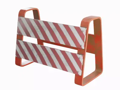 Traffic Barricade 01 Low-poly 3D model