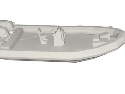 Motor boat Low-poly 3D model
