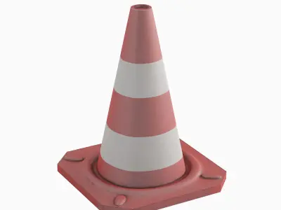 Traffic Cone A 01 Low-poly 3D model
