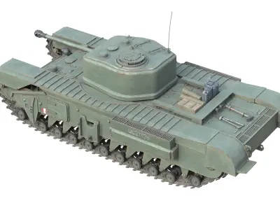 Churchill Mk IV Infantry Tank Low-poly 3D model