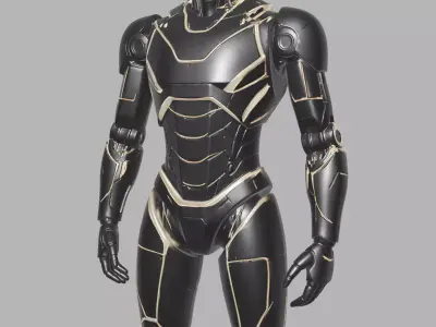 Black Gold Sci Fi Superhero Armor 3D model