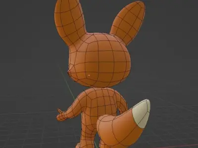Cartoon Fox Rigged Stylized Character  3D model