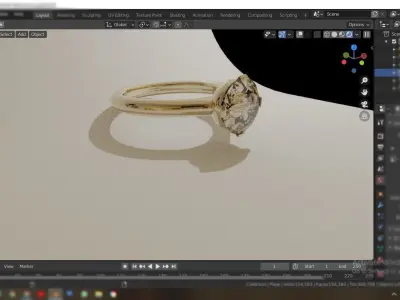 Diamond ring  3D model purchase