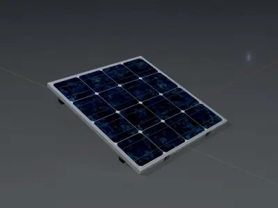 Solar module version 3 2x2m tilt angle 20 degrees without stand Low-poly 3D model