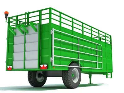 Animal Transporter Farm Trailer 3D model