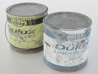 Old Paint Tins - Low-poly PRB  Low-poly 3D model